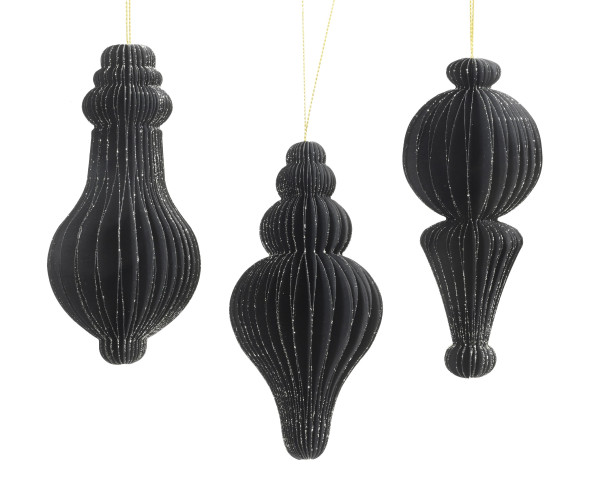 Christbaumschmuck Hänger ORNAMENT in schwarz aus Papier