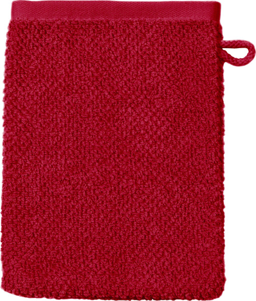 Waschhandschuh SELECTION in Rubin aus Baumwolle