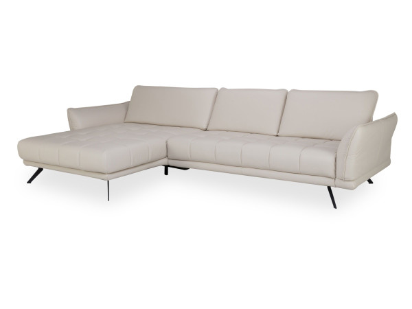 Polsterecke MAXINE in ecru aus Leder
