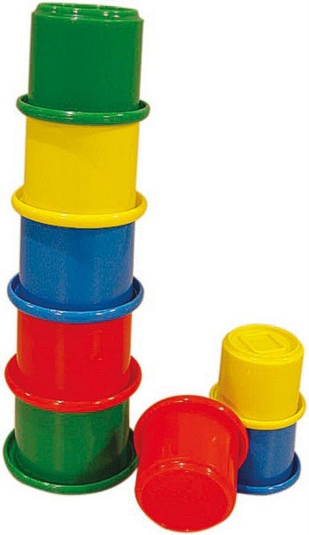 Stapelpyramide in bunt aus Kunststoff