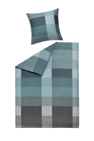 Bettwäsche KORA Satin in petrol aus Baumwolle