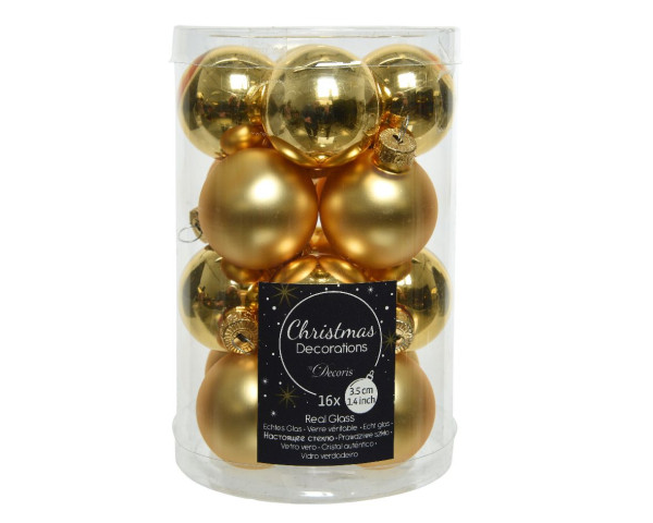 Weihnachtskugel-Box HELL GOLD in goldfarben aus Glas