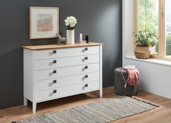 Kommode MONDO Basella in weiß aus Furniert