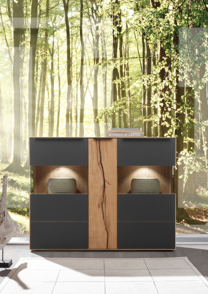 Highboard VALMONDO TALVERA in Asteiche aus Massivholz