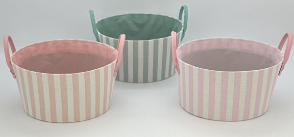 Korb STRIPES in mehrfarbig aus Materialmix