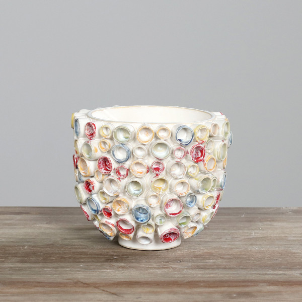 Vase in creme aus Keramik