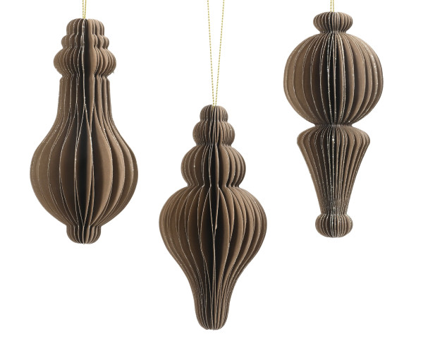 Christbaumschmuck Hänger ORNAMENT in braun aus Papier