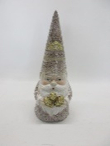 Weihnachtsmann Santa in beige aus Polyresin