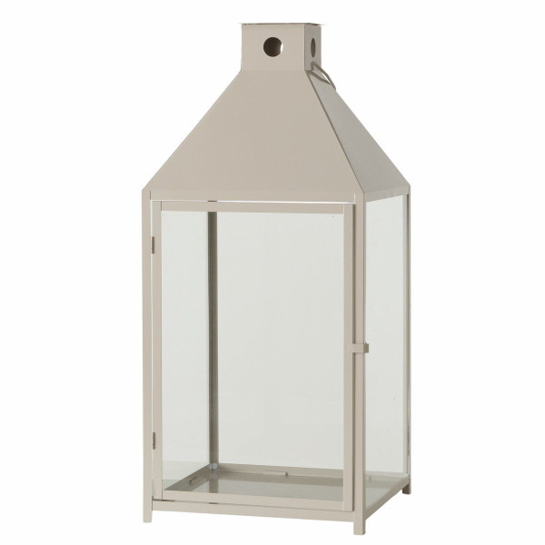Laterne CANDELO klein in beige aus Metall