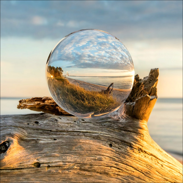 Glasbild DROP ON WOOD in mehrfarbig aus Glas