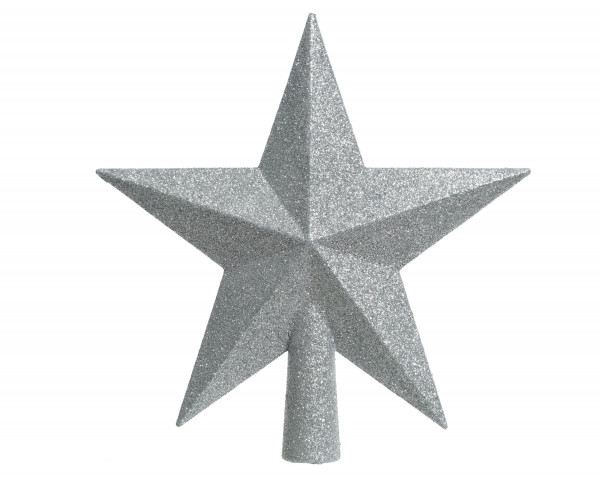 Baumspitze STAR silber in silberfarben aus Kunststoff
