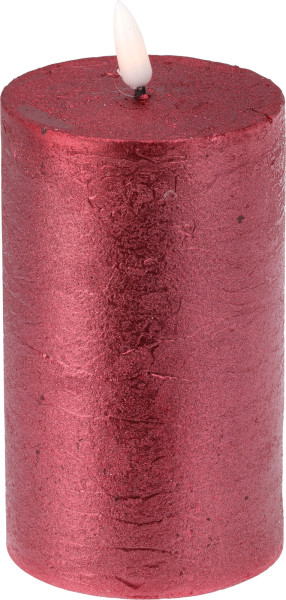 Kerze LED BORDEAUX in rot aus Wachs