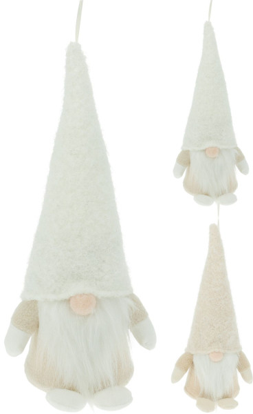 Christbaumschmuck Hänger WICHTEL in weiß aus Polyester