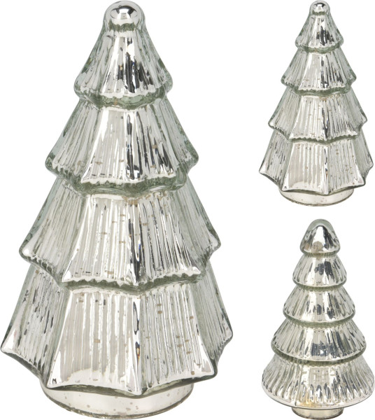 Weihnachtsbaum in silberfarben aus Glas