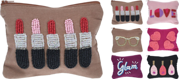 Täschchen BEAUTY in mehrfarbig aus Baumwolle