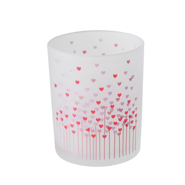 Teelichthalter SHERINE in rot aus Glas