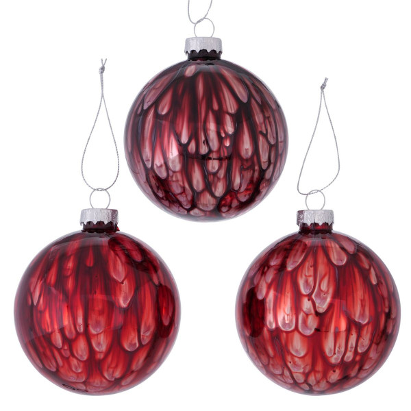 Weihnachtskugel SHADIE in rot aus Glas