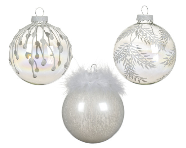 Weihnachtskugel in transparent aus Glas