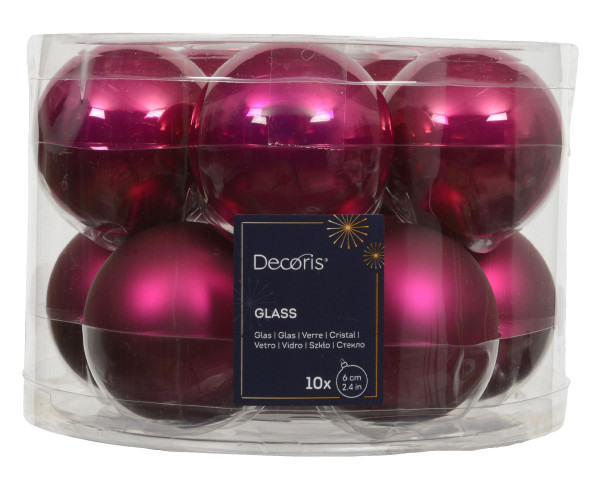 Weihnachtskugel-Box FESTLICH ROSA in pink aus Glas