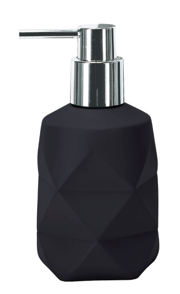 Seifenspender CRACKLE in schwarz aus Polyresin