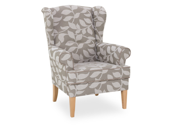 Ohrensessel Luminara-B in beige aus Stoff