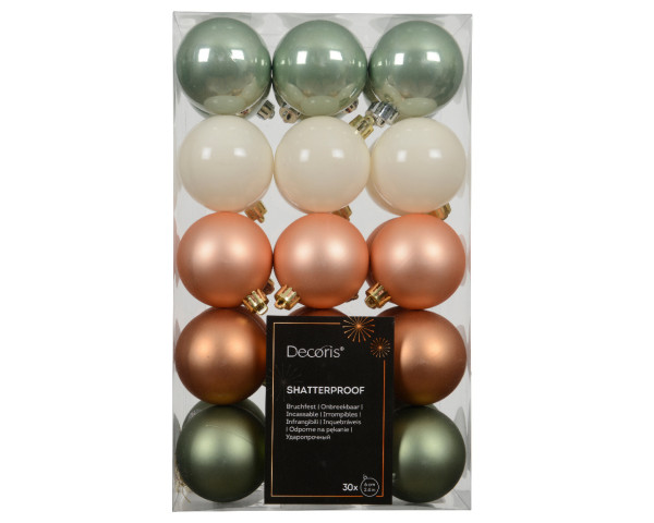 Weihnachtskugel-Set GRACE in mehrfarbig aus Kunststoff