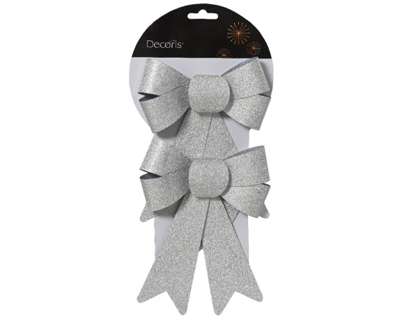 Dekohänger SCHLEIFE silber in silberfarben aus PVC