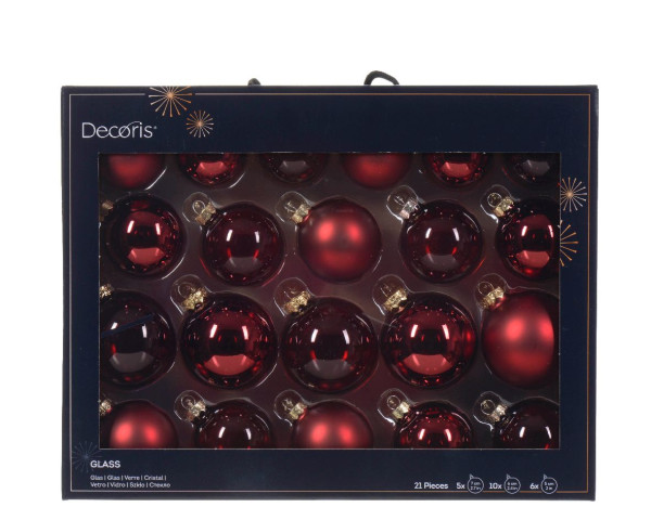 Weihnachtskugel-Box MIDI OCHSENBLUT in Ochsenblut aus Glas