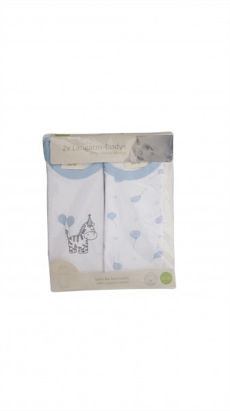 Body Langarm 2er Set in blau aus Stoff