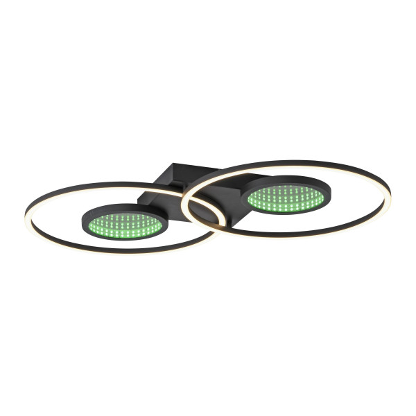 Deckenleuchte LED TUNEL in schwarz aus Materialmix