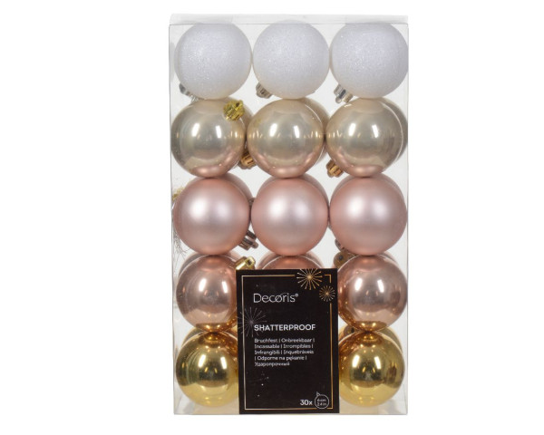 Weihnachtskugel-Set GRACE in mehrfarbig aus Kunststoff