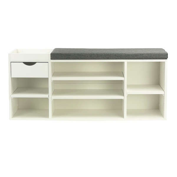 Sitzbank in weiß aus MDF