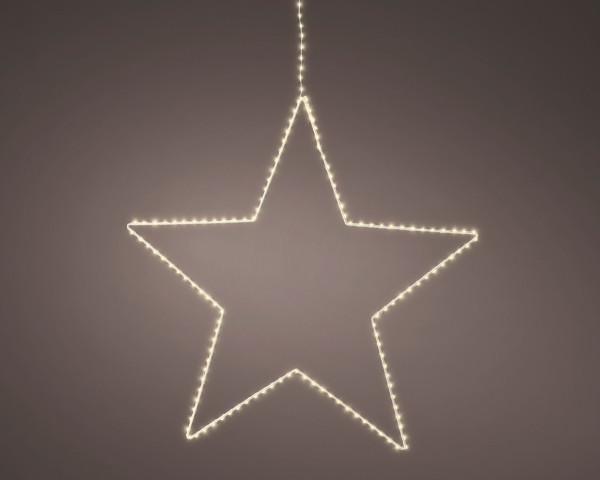 Christbaumschmuck Hänger LED STAR in weiß aus Metall