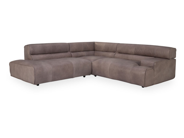 Polsterecke ZEFERINO LICATA in grau aus Leder