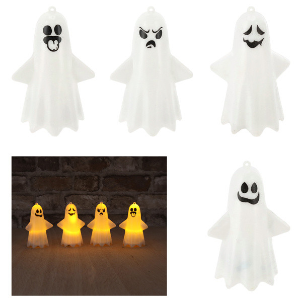 Leuchtfigur GHOST LED in weiß aus Kunststoff