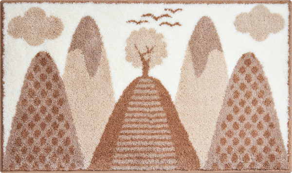 Badematte MOUNTAINS in beige aus Polyacryl