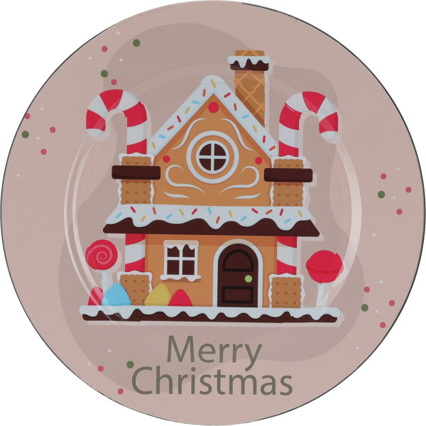 Platzteller MERRY CHRISTMAS in mehrfarbig aus Polypropylen