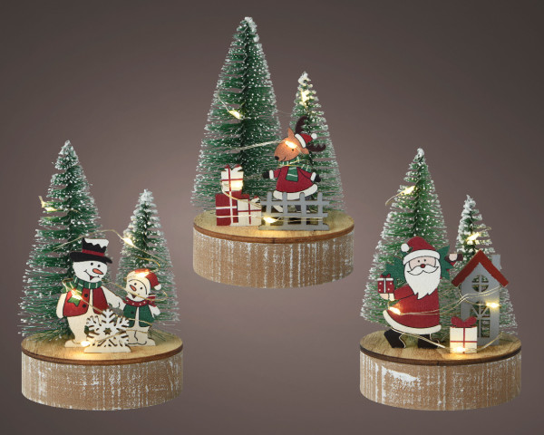 Dekoobjekt LED X-MAS in mehrfarbig aus Materialmix