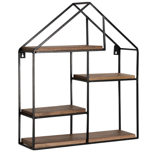 Wandregal in schwarz aus Holz