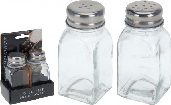 Salz/Pfefferstreuer in transparent aus Glas