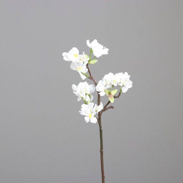Kunstblume Kirschblütenzweig in creme aus Kunststoff