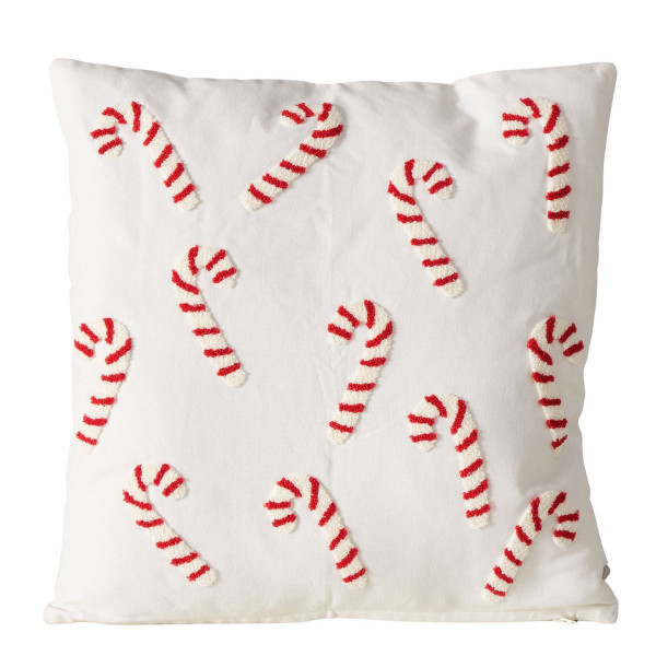 Kissen CANDYCANE in weiß aus Baumwolle