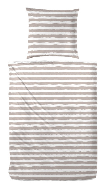 Bettwäsche STRIPE weiß/braun