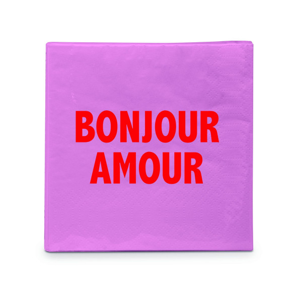 Servietten DESIGN@HOME BONJOUR AMOUR in rose aus Papier
