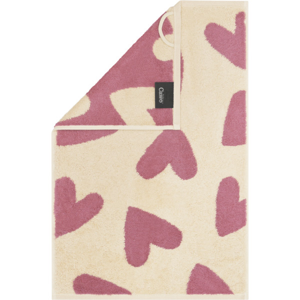 Gästetuch HEART BEATS HEARTS in beere aus Baumwolle