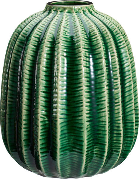 Vase RILLE in grün aus Dolomit