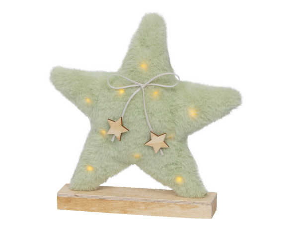 Dekoobjekt LED STAR grün in grün aus Materialmix