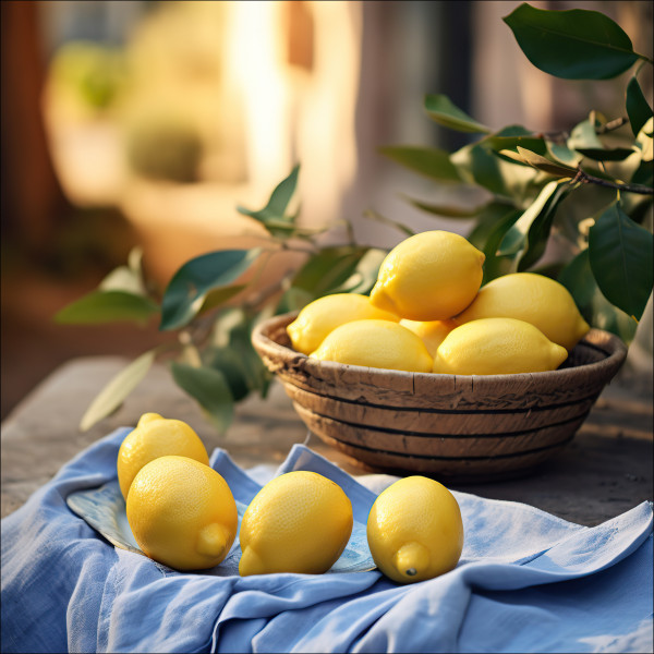 Glasbild LEMONS III in mehrfarbig aus Glas