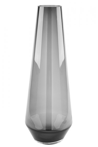Vase/Windlicht LINEA in grau aus Glas