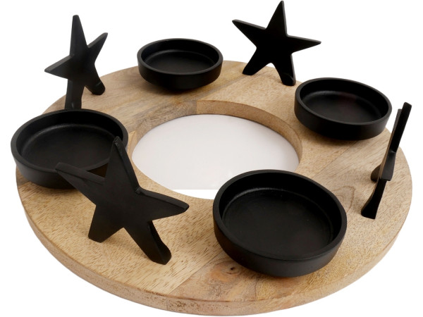 Adventskranz STAR in mehrfarbig aus Materialmix